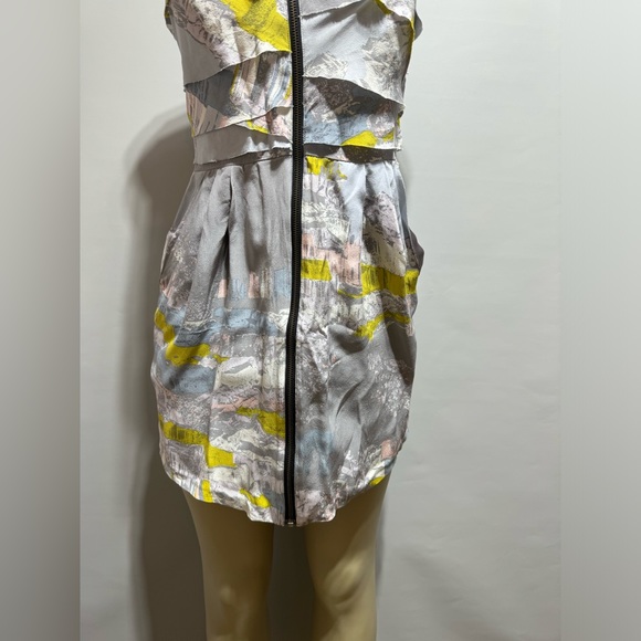 Anthropologie Twinkle By Wenlan Mini Y2K Retro Sleeveless Silk Pocket Dress Sz2 - Picture 3 of 15